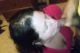 Old Housewife Gets Cum on her face