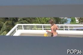 Two teens riding a big cock - video 77