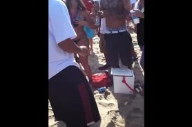 Spring break girl getting her boobs out for the guys