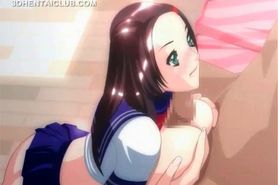 Busty hentai cutie tit and mouth fucking giant cock