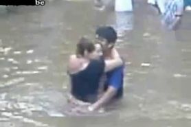 Country Slut Fucks Boy In The River While The Town Watches