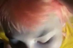 POV: petite pink hair teen sucks my dick after watching shrek 2