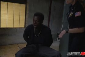 Perverted milf cops arrest and fuck a resistant criminal suspect