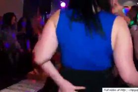 Hot busty sluts dances at party