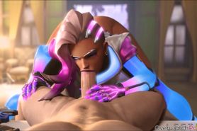 Cute sexy Sombra gets rammed in her mouth and tight pussy