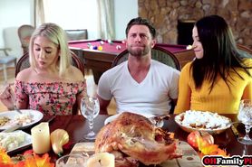 Teens giving pussies to stepbro for thanksgiving dinner