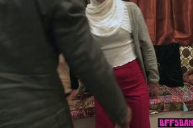 Muslim teen bride and her arab BFFs fuck a BBC stripper