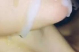 Slow Motion Close Up Massive Cum Load In Teen's Mouth