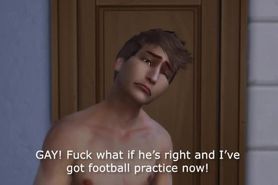 GAY SIMS 4 MACHINIMA- Jay Interactive pt2 Gay football teen spy on step bro