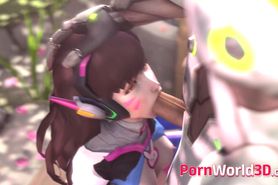 3D DVa Sucking and Rides on a Big Cock
