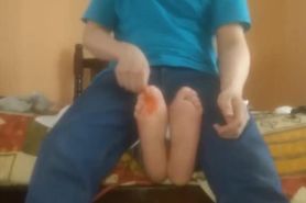 Tickle boy feet