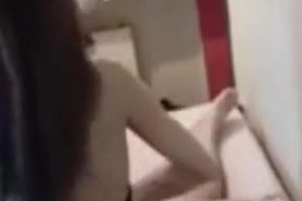 arab girl dancing screw in hotel