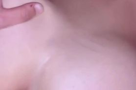 Tiny tight teen plays with her wet pussy then gets filled with cum
