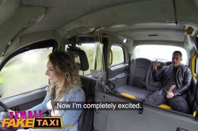 Female Fake Taxi French guy gives throat fucking and hard sex to horny Brit