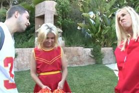 Innocent blonde cheerleader learns how to fuck and suck