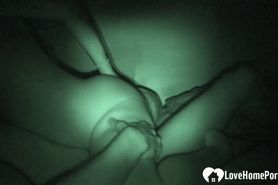 Nightcam captures a beauty masturbating passionately