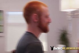 Red headed couple open up sexually to an all new swinger lifestyle full of cocks and pussies