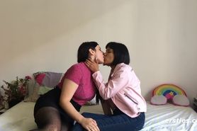 lesbian couple playing with their magic wand