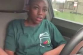 hot ebony girl almost caught (full video)