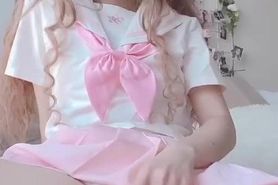 Cute russian girl masturbate in her uniform
