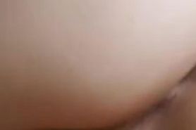 Hot whore just woke up and shows her juicy butt and small holes