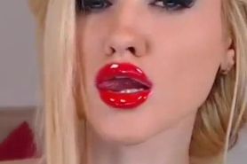 Blonde girl lips koi russian