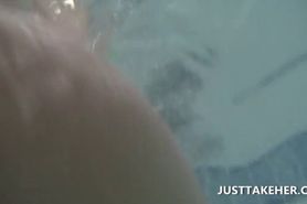 Hot babe gets both pussy and ass fucked underwater