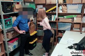 Redhead MILF busted by a cop because she helped a thief