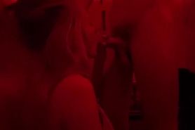 Blonde roommate fucked with her bed room led lights on