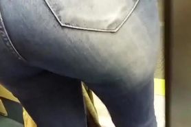 Amazing Tight Jeans Ass On The Subway!