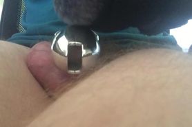 Cumming in Chastity from Vibrating Wand