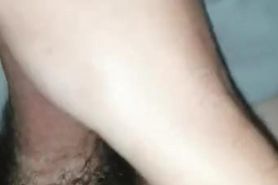 Hairy teen wank & cum tight foreskin