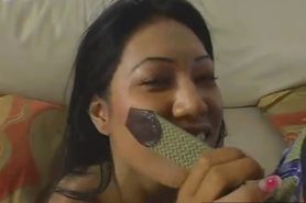 Hawaiian chick gets huge cock in mouth