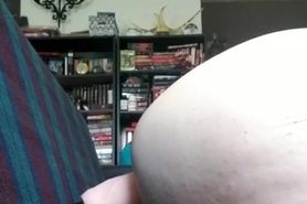 Bbw princess struggles to stuff her ass with a thick 9 inch dildo to prepare for daddy's huge dick