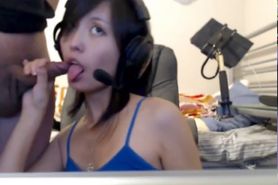 Sweet player Asian girl doing it well