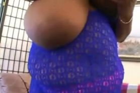 Huge Boobs Filthy Ebony Sucking White Cock - video 1