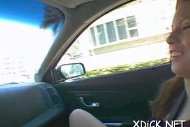 Skinny whore rides on a big dick - video 1