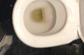 Very messy public toilet piss with my uncut dick