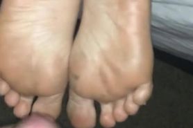 Huge Load on step sisters dirty soles(full vid on onlyfans)