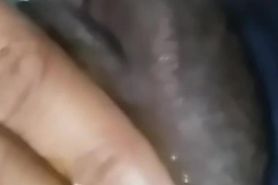 Ebony Teen Vibrates Tight Pussy