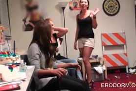 College sluts getting wild in dorm room orgy