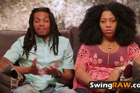 Unique swinger bitch going all out with a rastaman