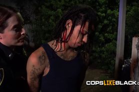 Ebony Rasta likes female busty cops in amateur outdoors porn scene
