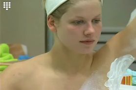 Big Brother Hot Blonde teen Girl Bathtub Shave Shower Nude