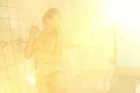 Masturbating - Wet Girl Plays With Pussy Shower Solo Masturbation Blonde, masturbate, solo, Staci Silverstone
