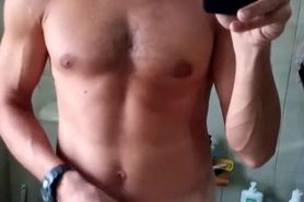 Jerking off in front of the mirror