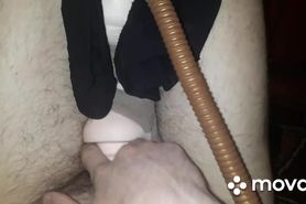 Guy suck your own cock in pantyhose