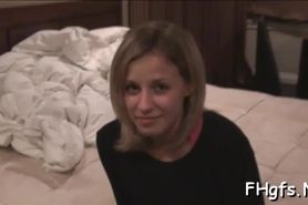 Extraordinary blonde whore blows penis gets ready for fuck