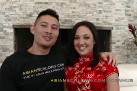 Asian Guy Jeremy Long Bangs White Girl Amara Romani AMWF AMXF Interracial