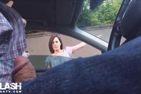 Car Dickflash Asking MILF for Directions